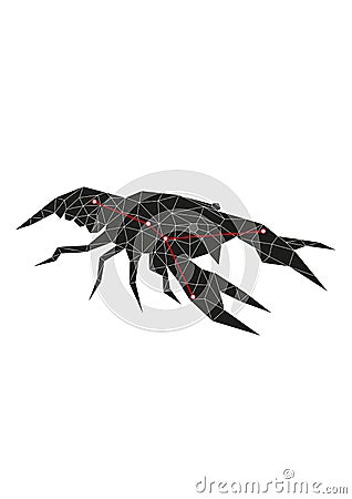 cancer constellation zodiac black white isolated constellation. Digital horoscope symbol for astrology predictions. Zodiacal sign Cartoon Illustration